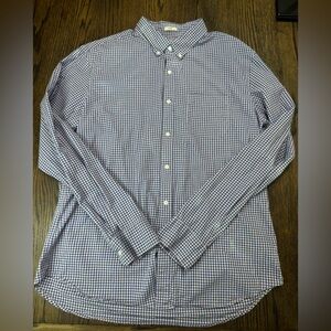 J. Crew Blue and White Gingham Shirt